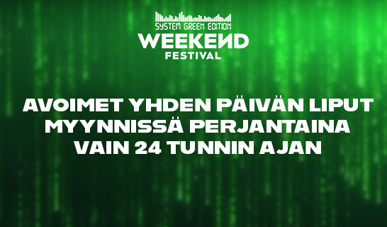 Tuplaboksi / Weekend yhden pv liput PV3